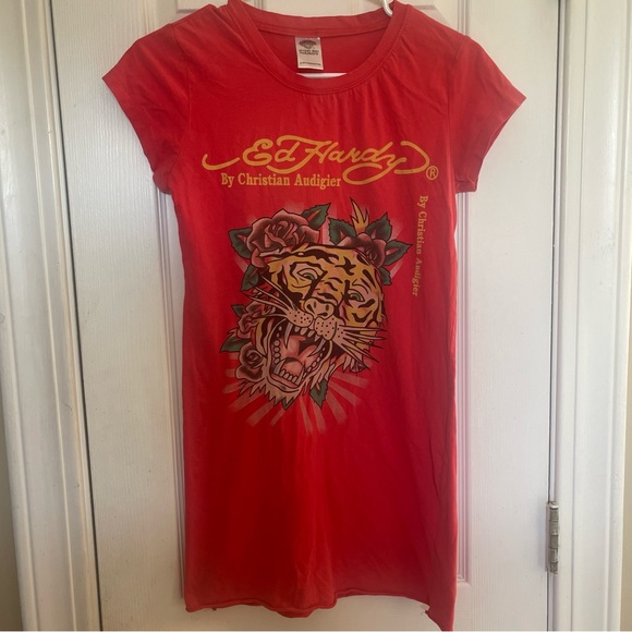 Ed Hardy Tops - Ed Hardy by Christian Audigier Tiger T-shirt mini dress